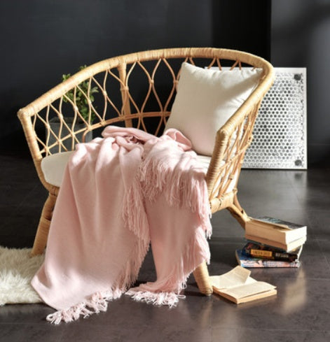 Knitted Acrylic Tassel Throw Blanket