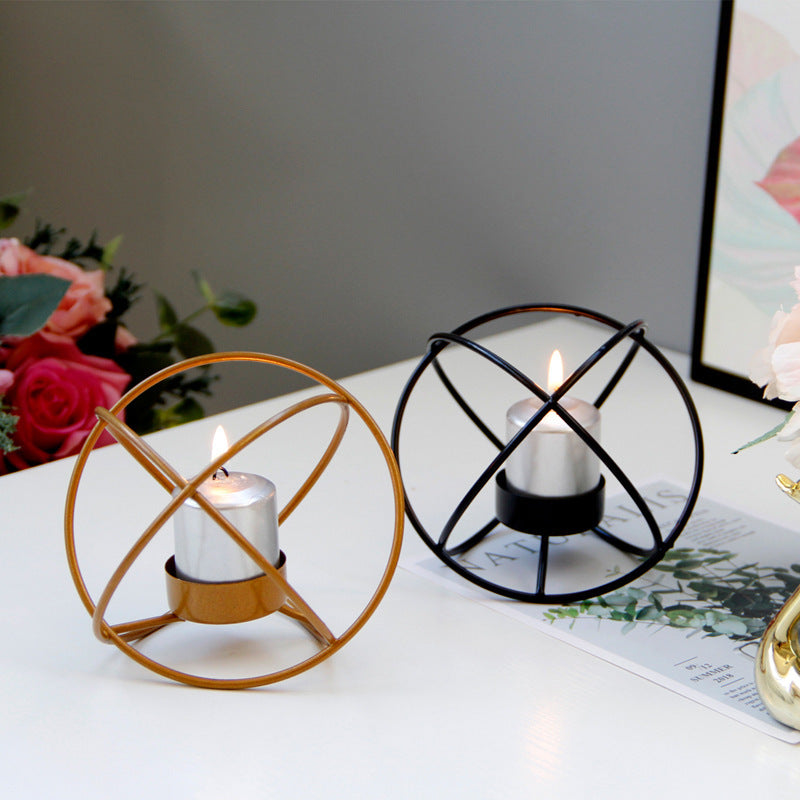 Metal Wrought Iron Spherical Candle Holder