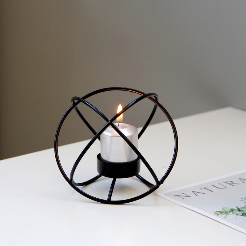Metal Wrought Iron Spherical Candle Holder