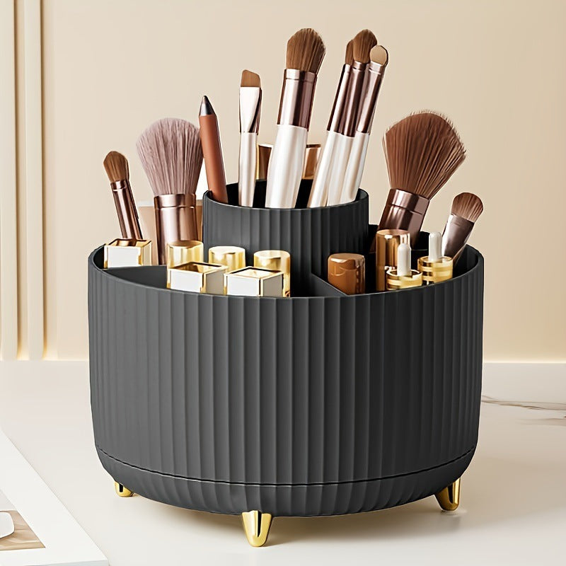Rotating Cosmetic Brush Storage Container