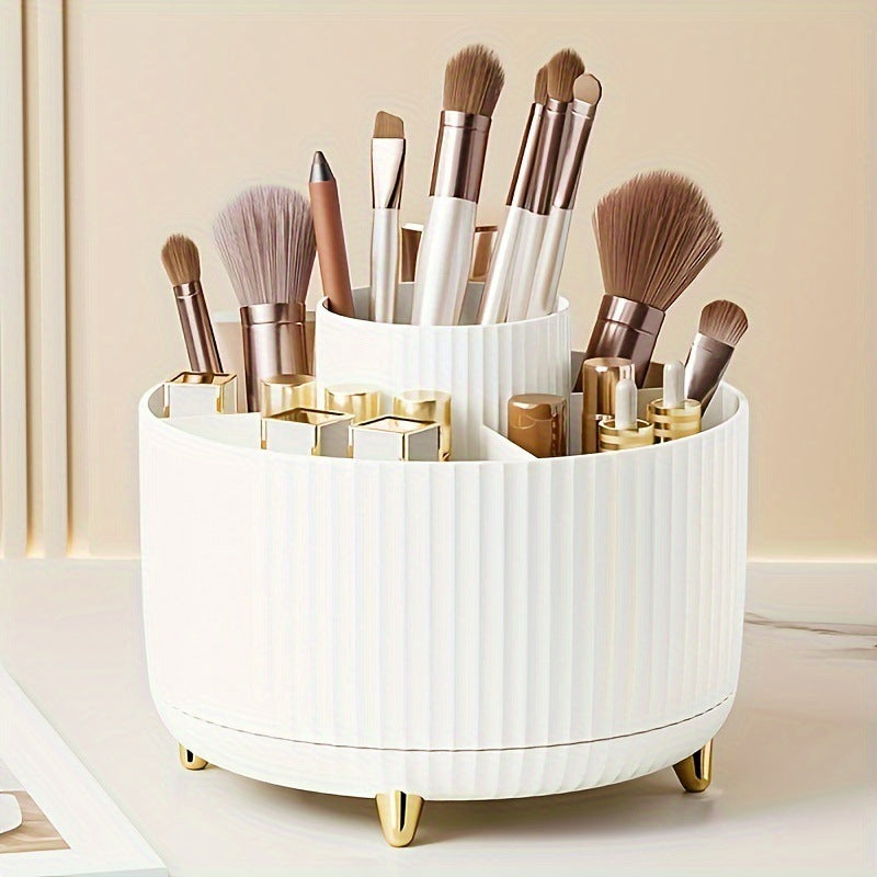 Rotating Cosmetic Brush Storage Container