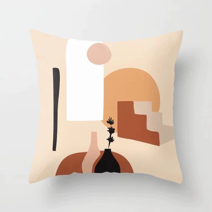 Abstract geometric portrait pillowcase