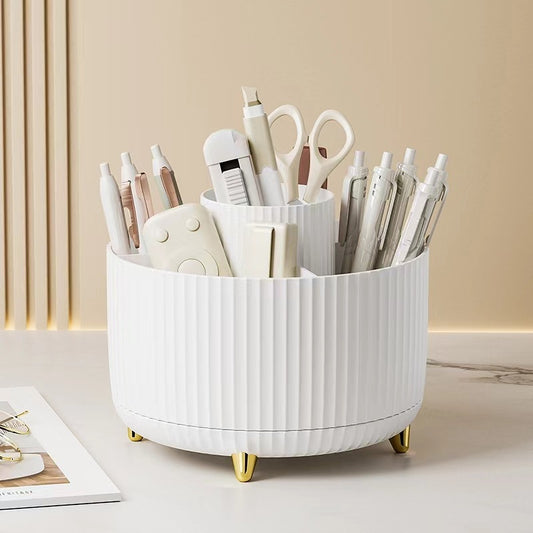 Rotating Cosmetic Brush Storage Container