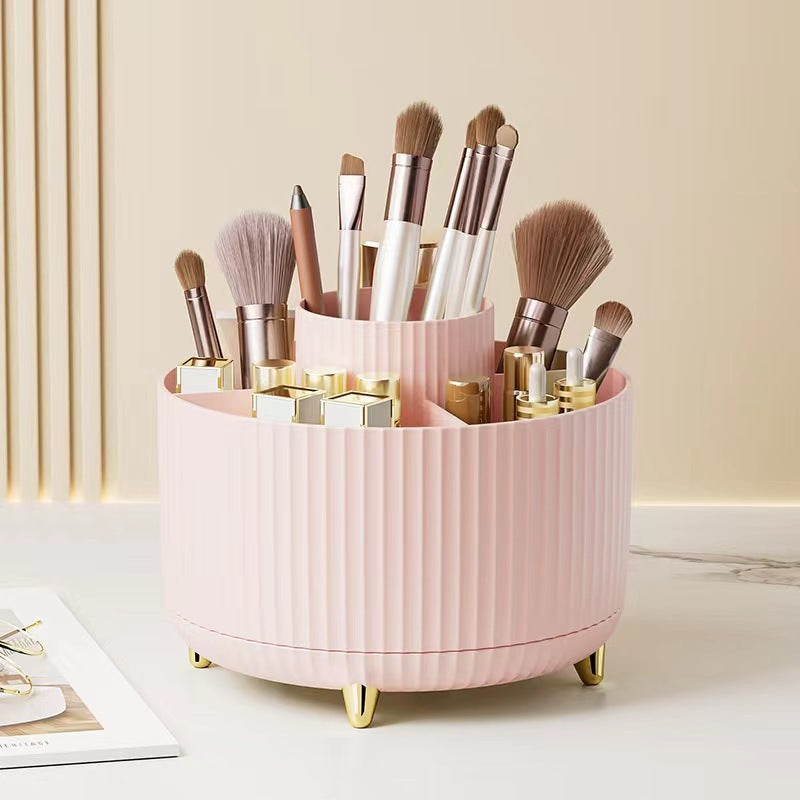 Rotating Cosmetic Brush Storage Container
