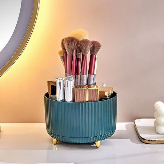 Rotating Cosmetic Brush Storage Container